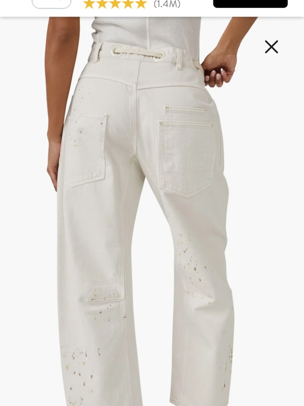 We the Free Moxie Paint Fleck Cotton Utility Pants NWOT - Picture 3 of 8